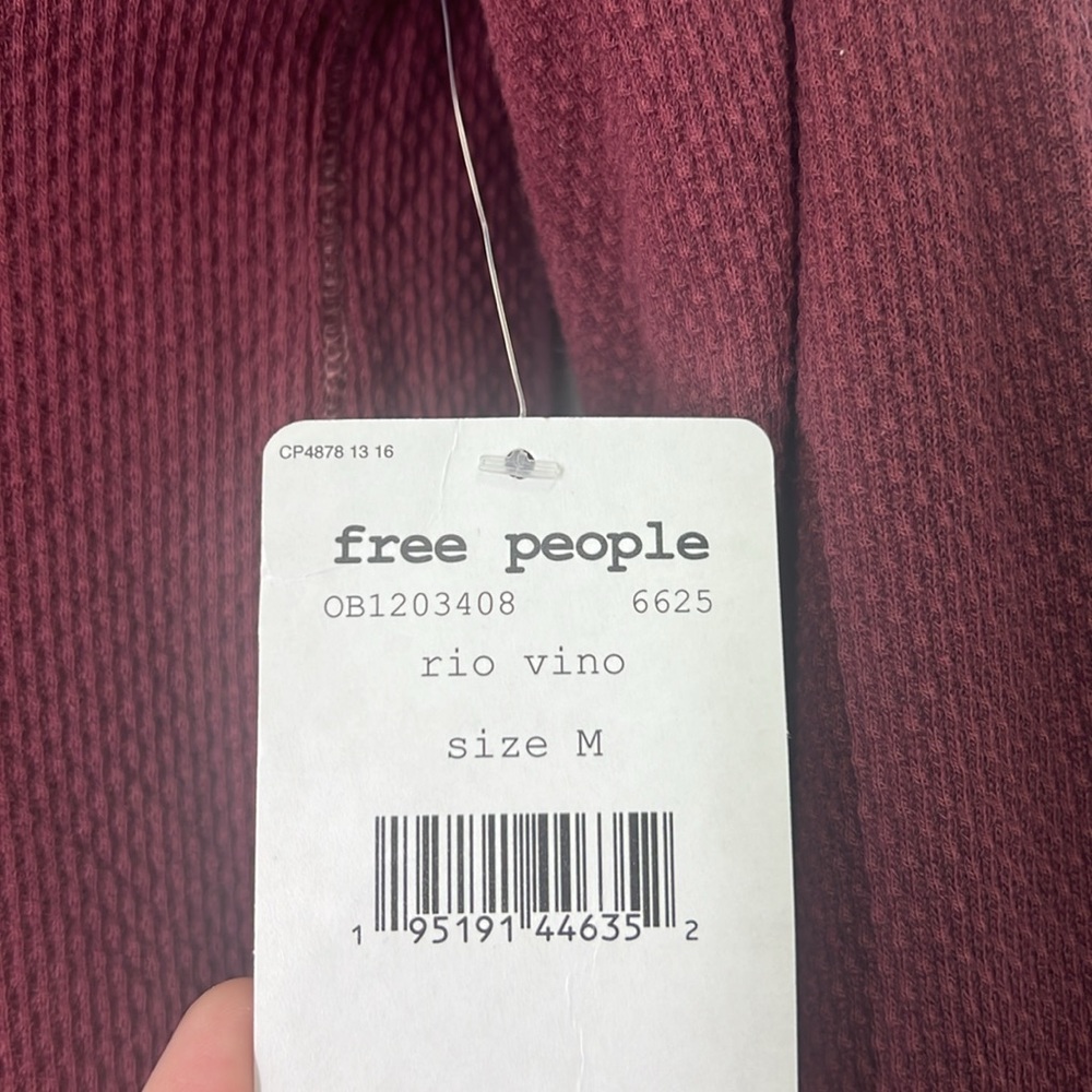Free People - NWT In The Mix Rio Vino Thermal Long Sleeve Fun Top Size Medium - Picture 8 of 12